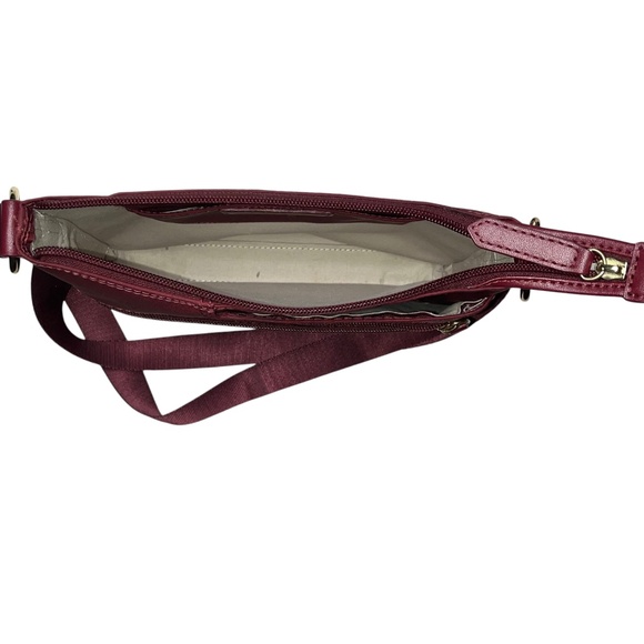 Radley London Pocket Essentials Responsible Maroon Nylon Zip Top Crossbody Bag - Picture 8 of 16